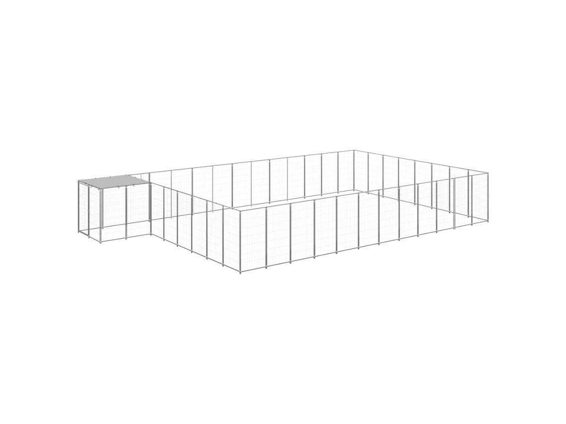 Vidaxl Canil 30,25 M² Aço Prateado