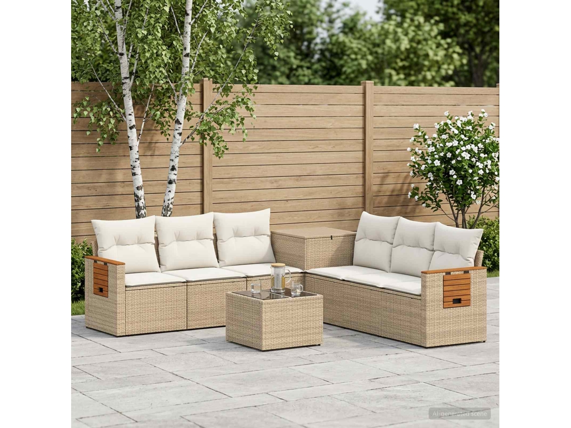 Vidaxl Conjunto De Sofás 8 Unid. Bege E Branco Creme