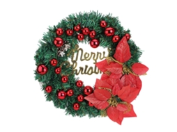 Guirlanda De Natal Led Vermelha Laxiscreed De 40cm Para Exterior E Portas