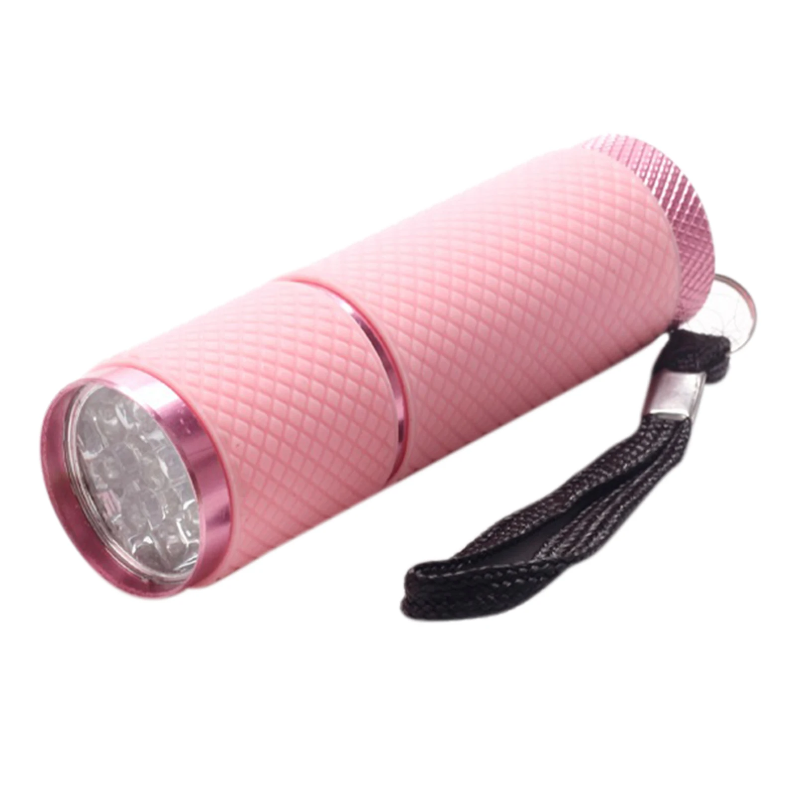 (rosa) Mini Lanterna, 9 Lâmpadas Led, Material Em Liga De Alumínio, Com Cordão.