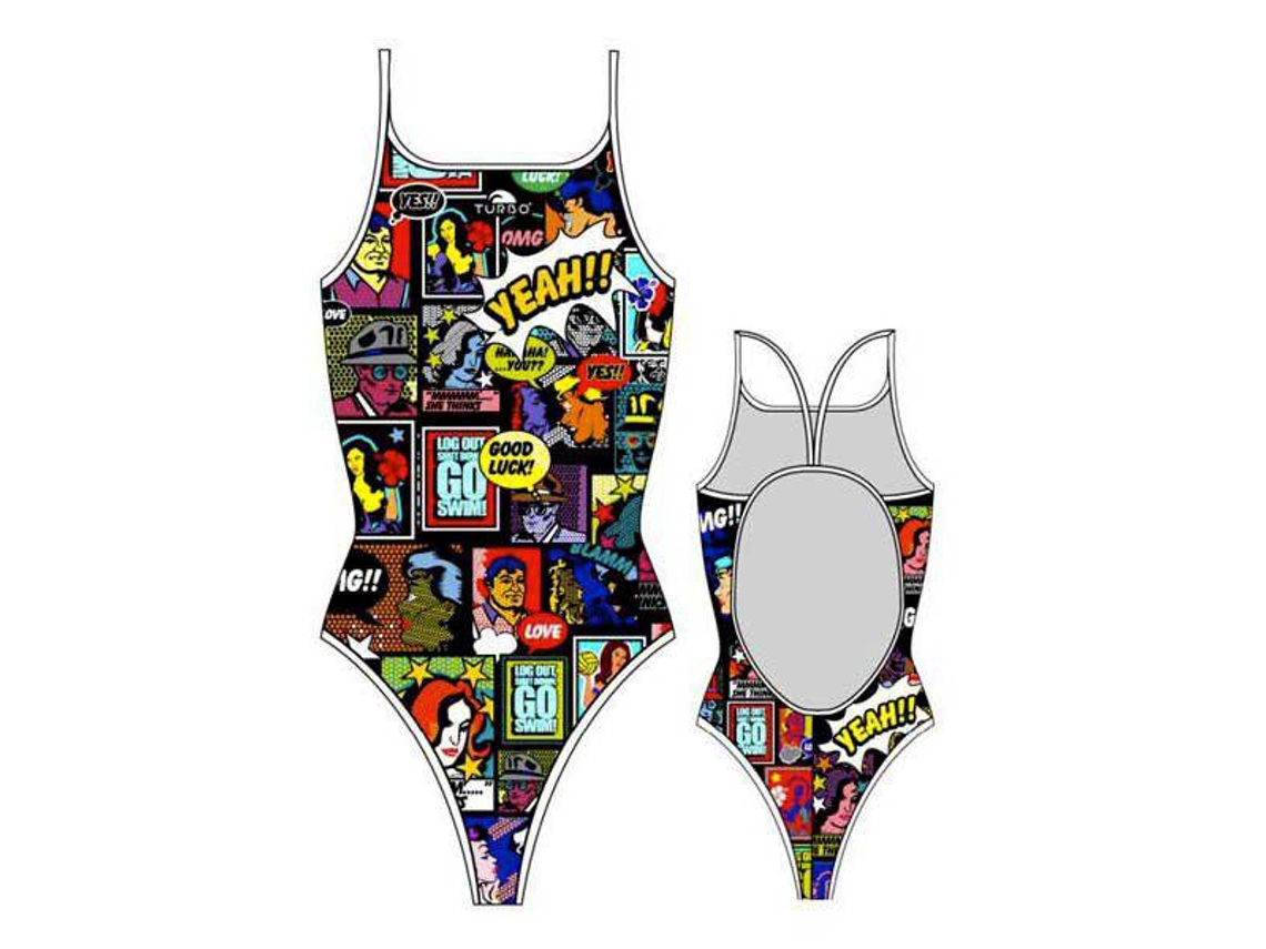 Fato de banho para Mulher TURBO Yeah Comic Multicor para Natação (XXXL)