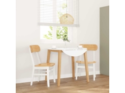 Vidaxl Cadeiras De Jantar 2 Pcs Madeira De Seringueira Maciça Branco