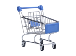 Carrinho De Supermercado Mini Azul Resistente Durável Para Casa Cozinha Escritório