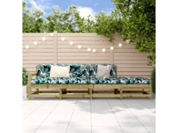 Vidaxl 4 Pcs Conjunto Lounge De Jardim Madeira De Pinho Impregnada