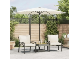 Vidaxl Guarda-sol De Jardim Com Poste De Aço 268x268x226 Cm Branco
