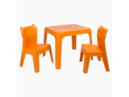 Set 2+1 Cadeiras-mesa Crianças Interior, Exterior Laranja Jan Frog Garbar