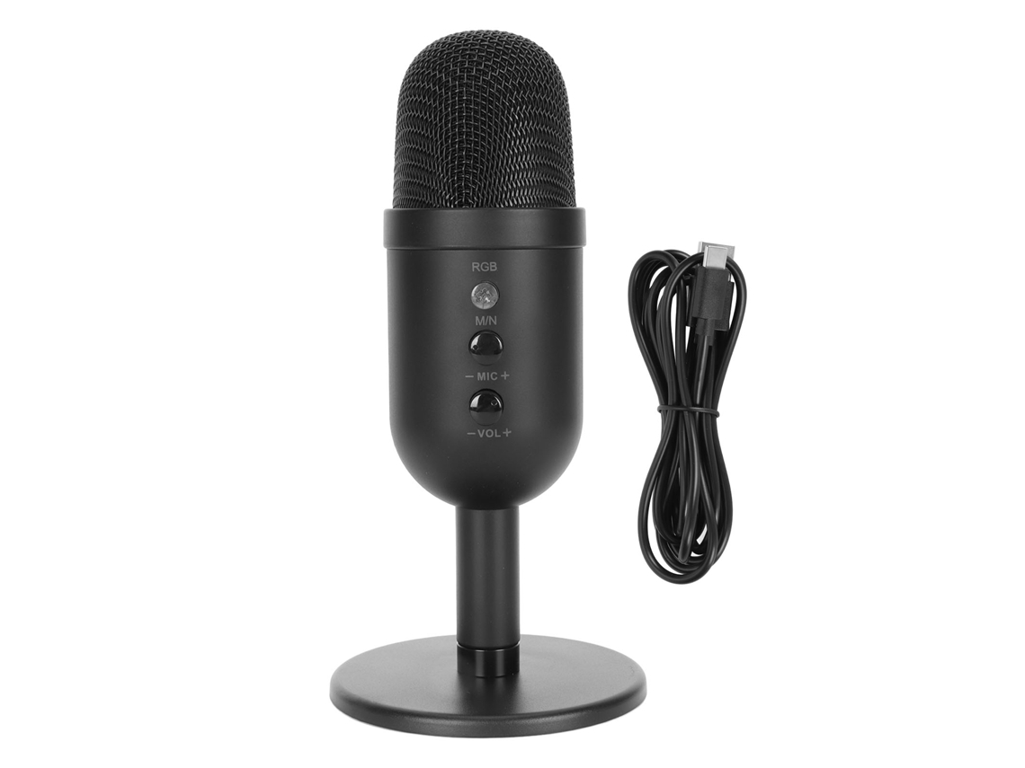Aetheria microfone Condensador Usb para Gaming e Live com Iluminação Rgb Plug And Play