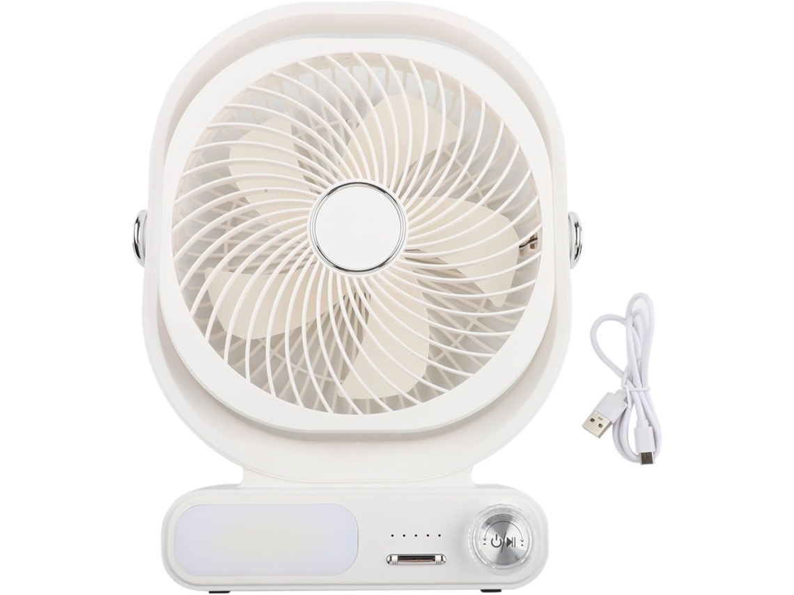 Ventilador Veicular Usb 3em 1com Luz Led, Silencioso, Giratório, Cooler De Mesa Para Casa, Escritório E Camping