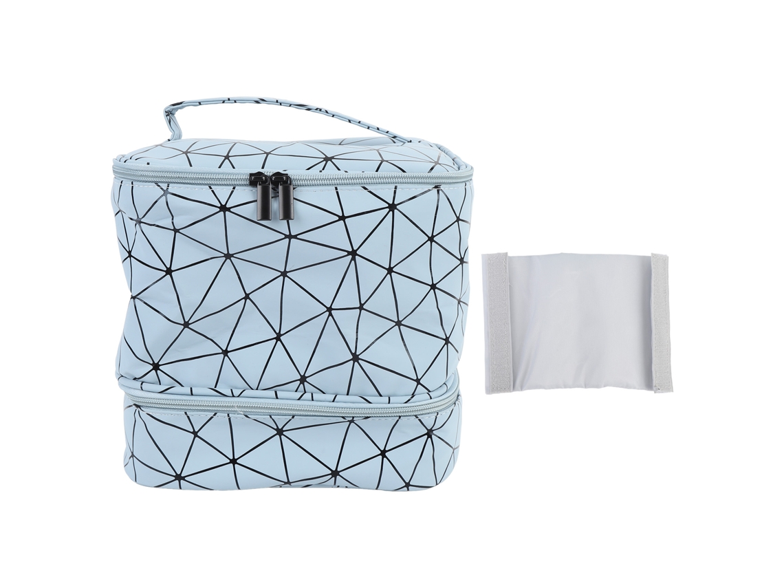Organizador de esmaltes para viagem com alça, para 30 frascos, dois litros, azul.