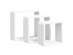 Conjunto 3 Prateleira Em Cubo De Parede Vidaxl Branco Mdf (28 X 10 X 28 Cm)
