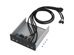 Painel Frontal De Metal Com Hub Usb De 6 Interfaces: 19 Pinos Para Dual Usb 3.0, 2.0 E Áudio De Microfone