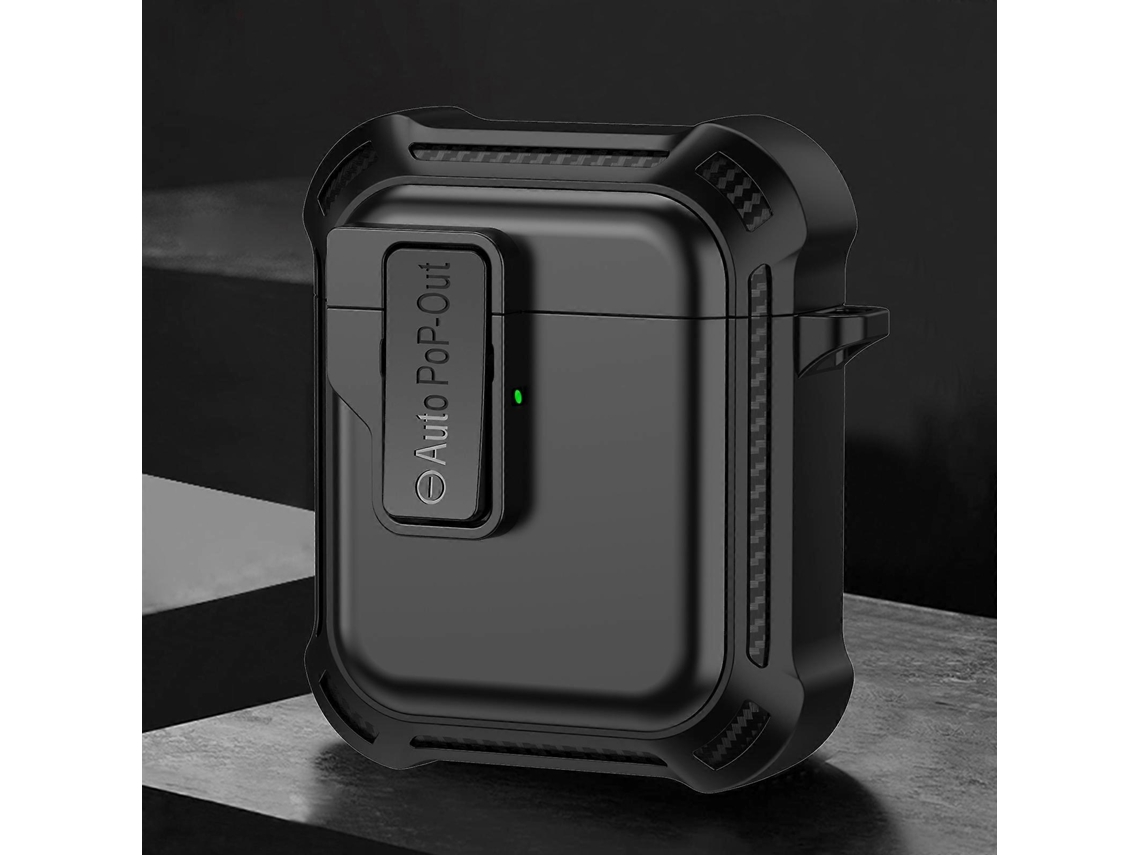 Estojo Para Fones De Ouvido Sem Fio Airpods 1/2 Com Trava De Segurança E Design Com Bandeira De Sinalização.