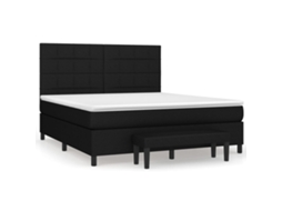 Cama com Molas/colchão 180x200 Cm Tecido Preto MAISON EXCLUSIVE