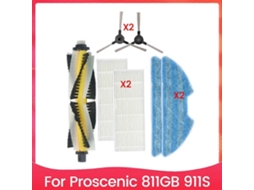 Escova Principal, Filtro Hepa, Pano De Limpeza Para Aspirador Proscenic 811gb 911s - Peças De Reposição Para Limpeza Doméstica Eficiente.