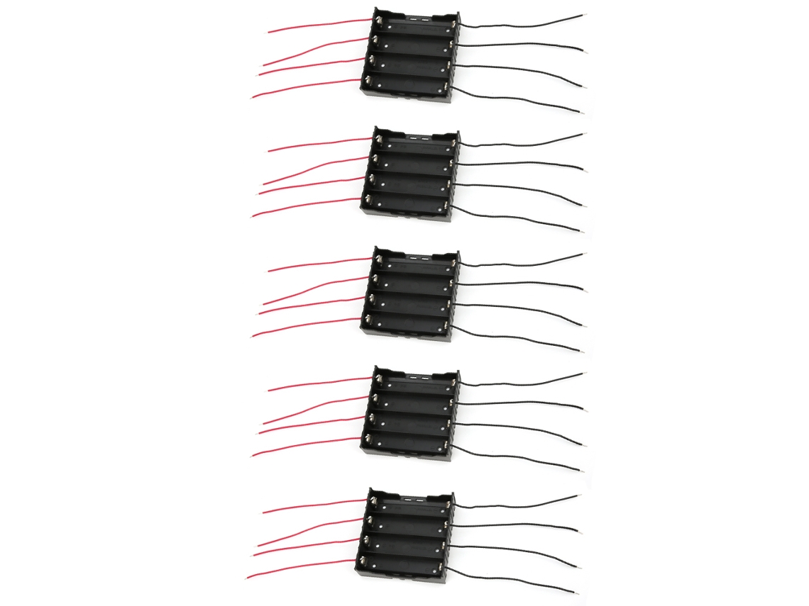5 unidades de caixa portapilas diy para 4 baterias recarregáveis 18650 com cabo S/MARCA