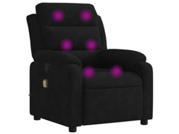 Massage Recliner Chair, Massage Recliner Chairs Vidaxl Preto Veludo