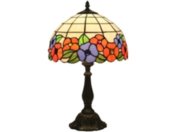 Abajur De Mesa Estilo Tiffany, Luminária De Mesa Artesanal Em Vitral, Luminária De Leitura Vintage Com Motivos Florais