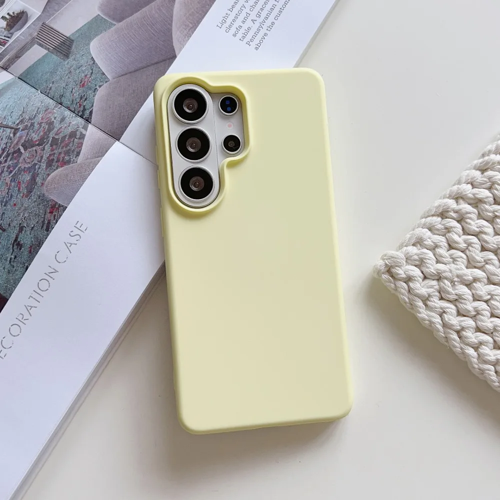Capa De Celular Em Silicone Líquido (amarela, Galaxy S26), Macia, Ultrafina E Resistente A Quedas.