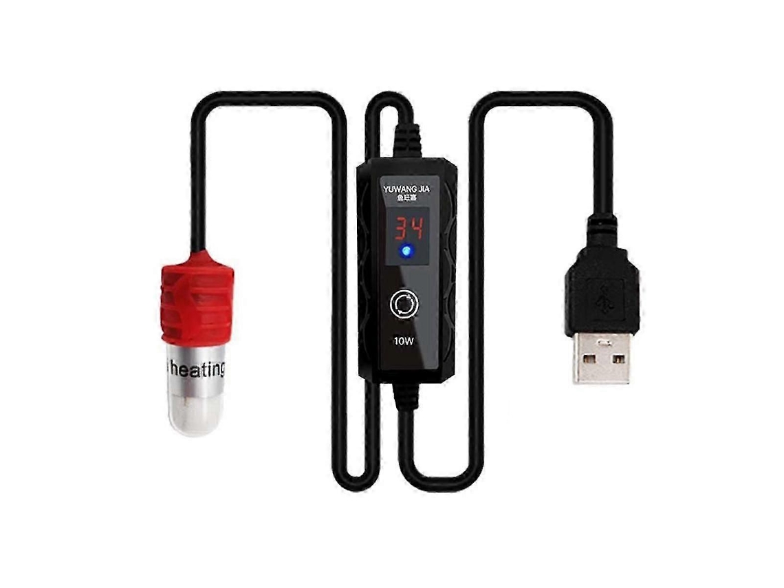 Mini Aquecedor para Aquário, Pequeno, com Carregamento Usb, Termostato e Temperatura Ajustável de 15 a 34 Graus . GOKOCO (10w )