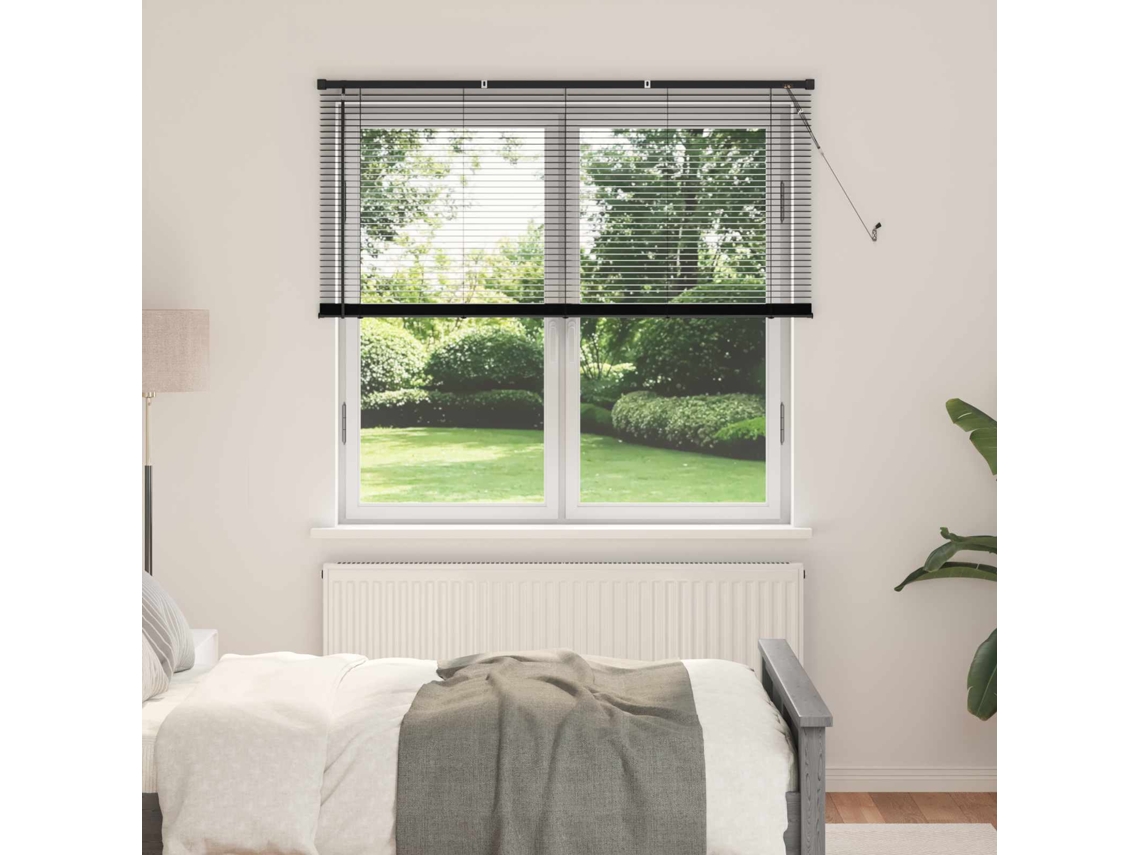 Vidaxl Cortina Veneziana Preto 150 X 130 Cm 25 Mm Pvc