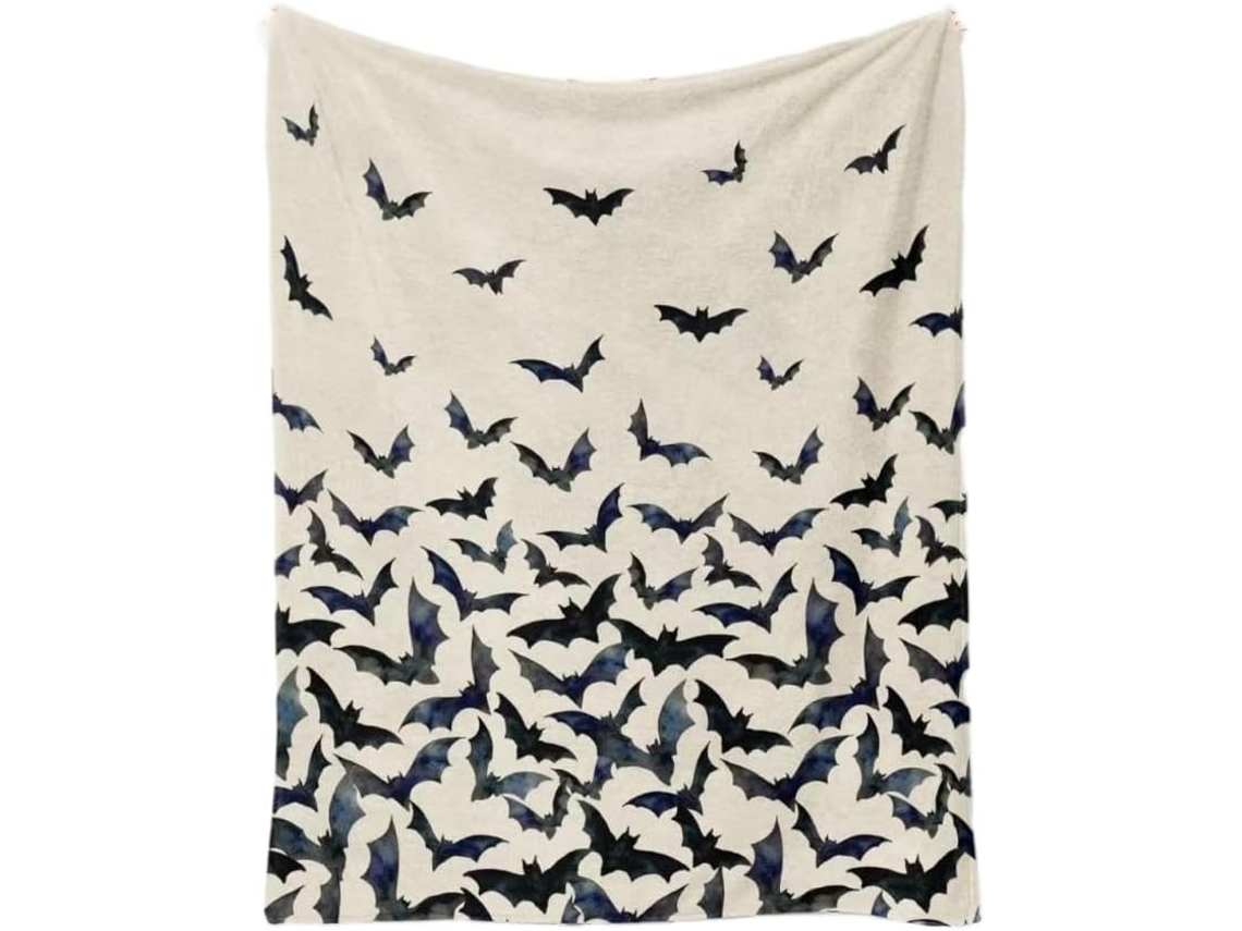 Manta Assustadora de Halloween Syjym com Fantasmas Abóboras e a Palavra "boo!" em Flanela Macia Aconchegante