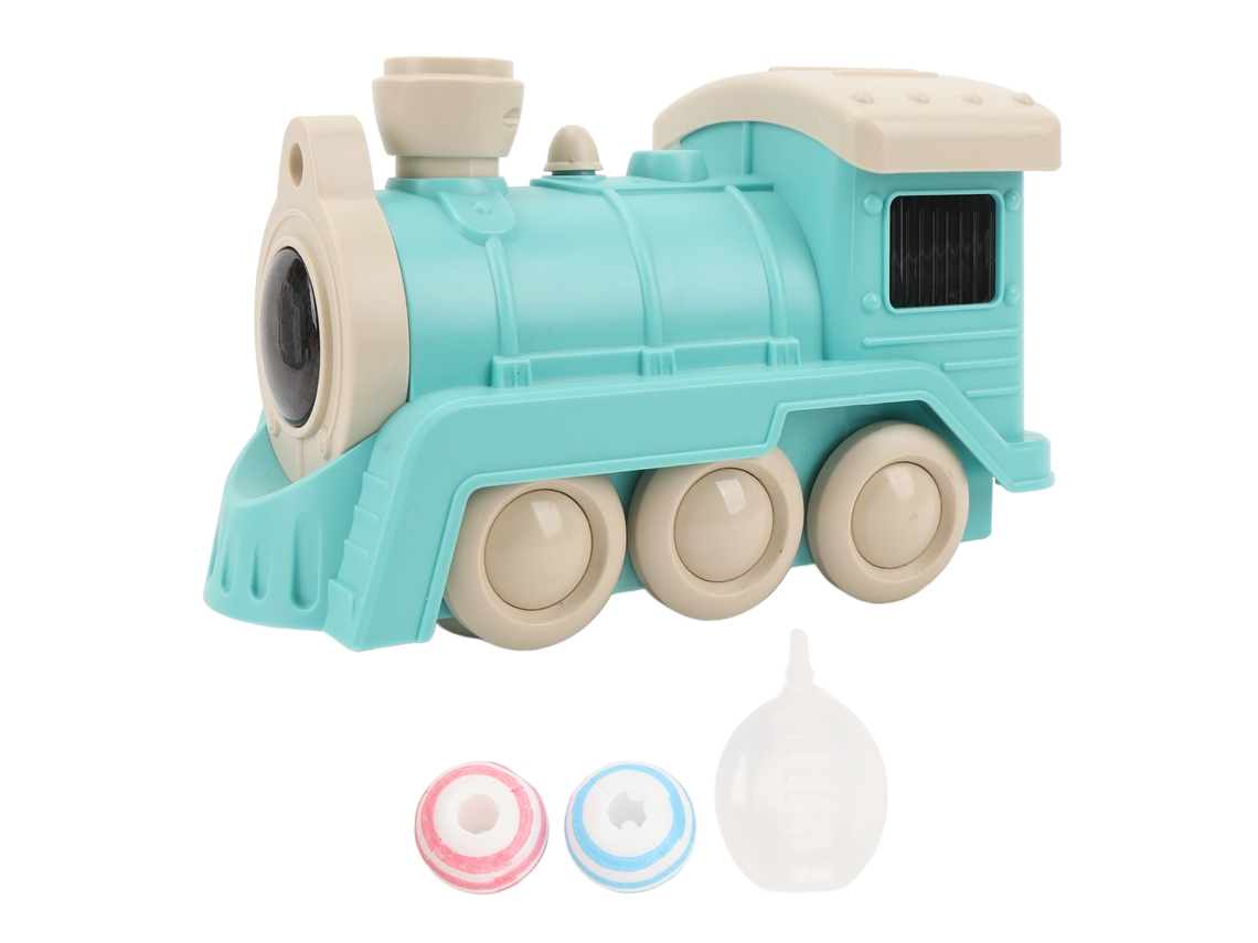 Ats brinquedo de Trem Elétrico para Crianças com Luz, Som, Música e Spray Trem de Bolas Flutuantes Verde