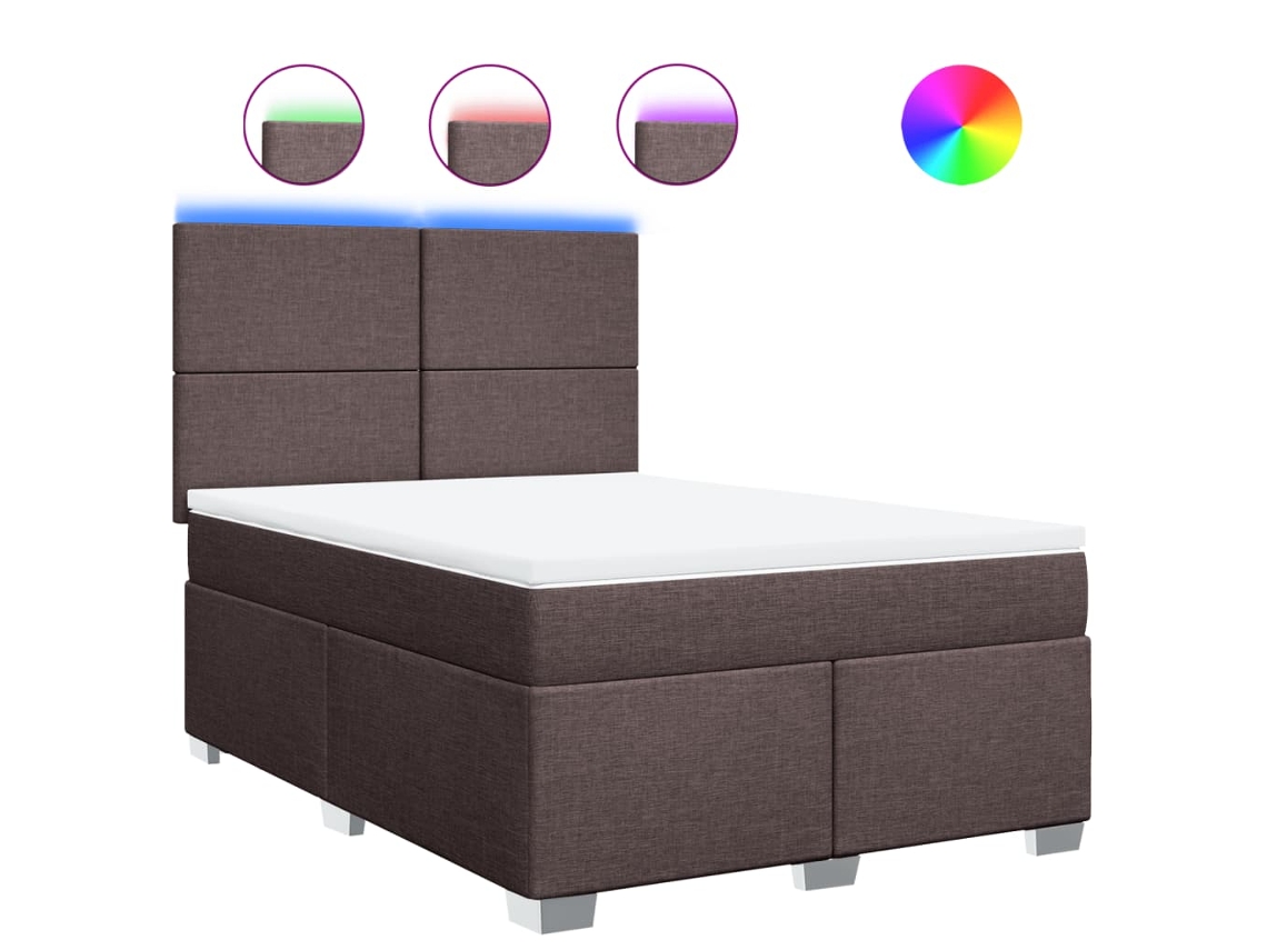 Box Spring Bed, Box Spring Beds Vidaxl Marrom Tecido (140 X 190 Cm)
