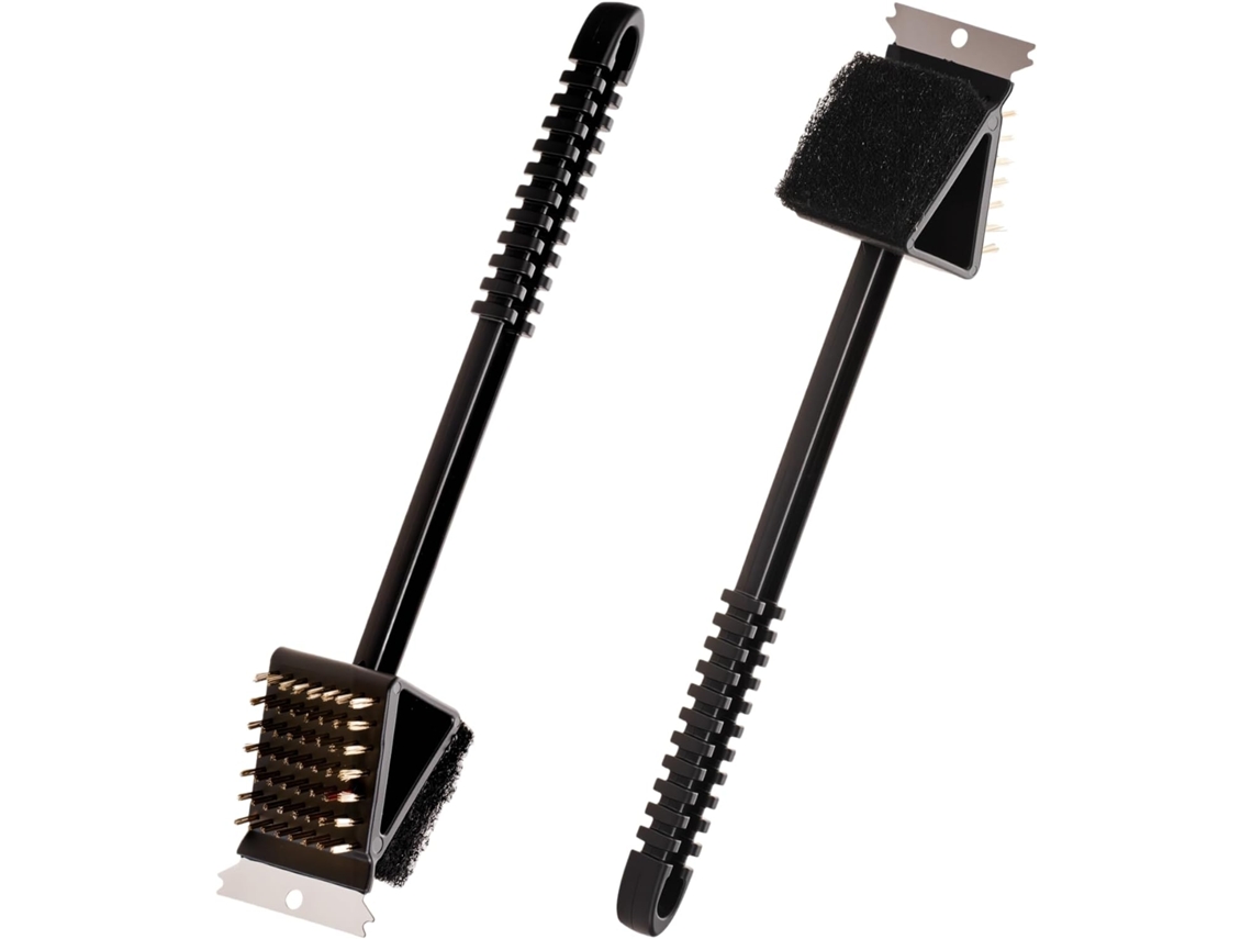 2 Peças Escova De Limpeza Para Grelhador, Portátil Para Exterior, 7.5cm, Para Churrasco, Campismo E Exterior