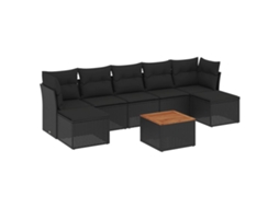 Garden Sofa Set, Garden Sofa Sets Vidaxl Preto Rattan / Vime (n/a)