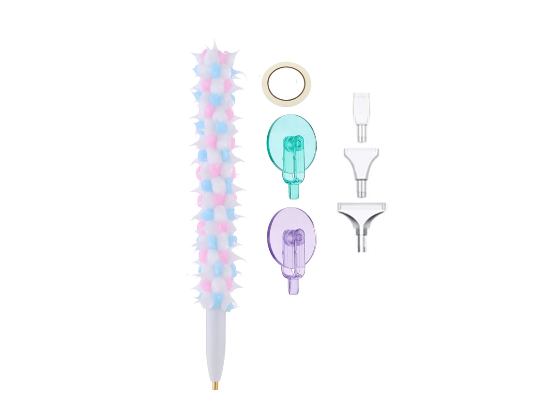 Conjunto de Ferramentas de Arte Diy com Caneta de Diamante 5d para Pintura com Diamantes, Acessórios Rosa. AQUAFORGE