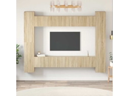 Vidaxl 10 Pcs Conjunto Móveis Tv Derivados De Madeira Carvalho Sonoma