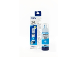 Frasco De Tinta Original Epson 008, Ciano, 70ml, Para Impressoras Ecotank L6460, L6490, L15150, L15160 E M15140.