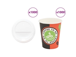 Vidaxl Copos De Café De Papel Com Tampas 1000 Pcs 8oz 240ml