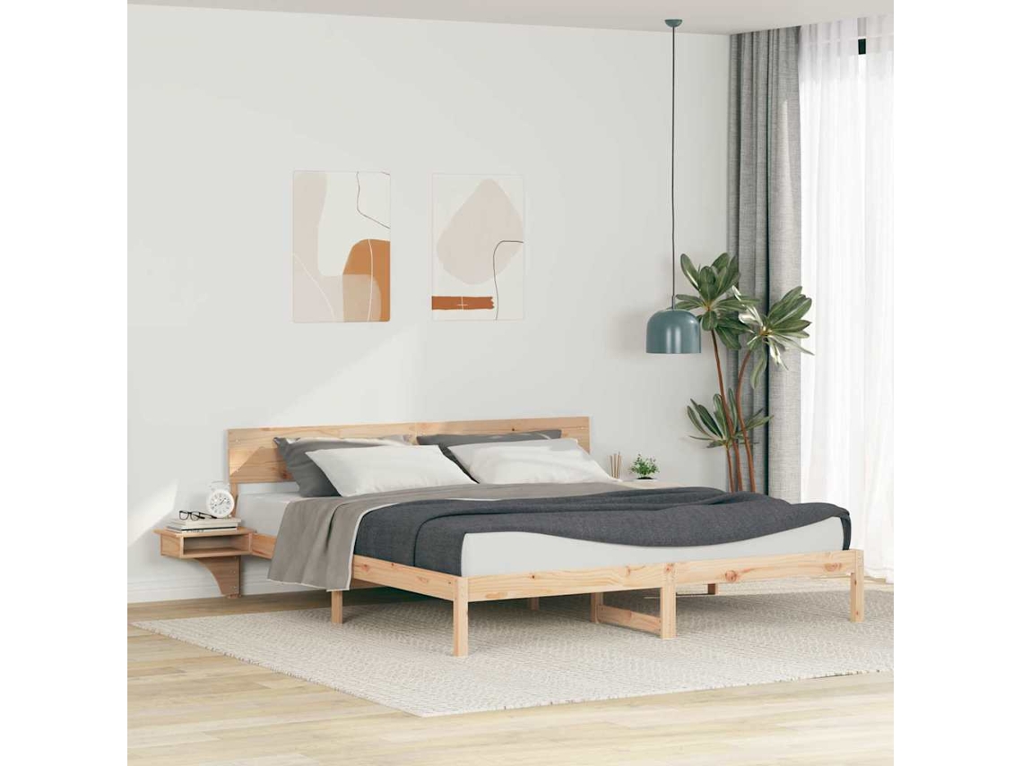 Vidaxl Estrutura da Cama com Cabeceira Castanho 200 X 200 Cm