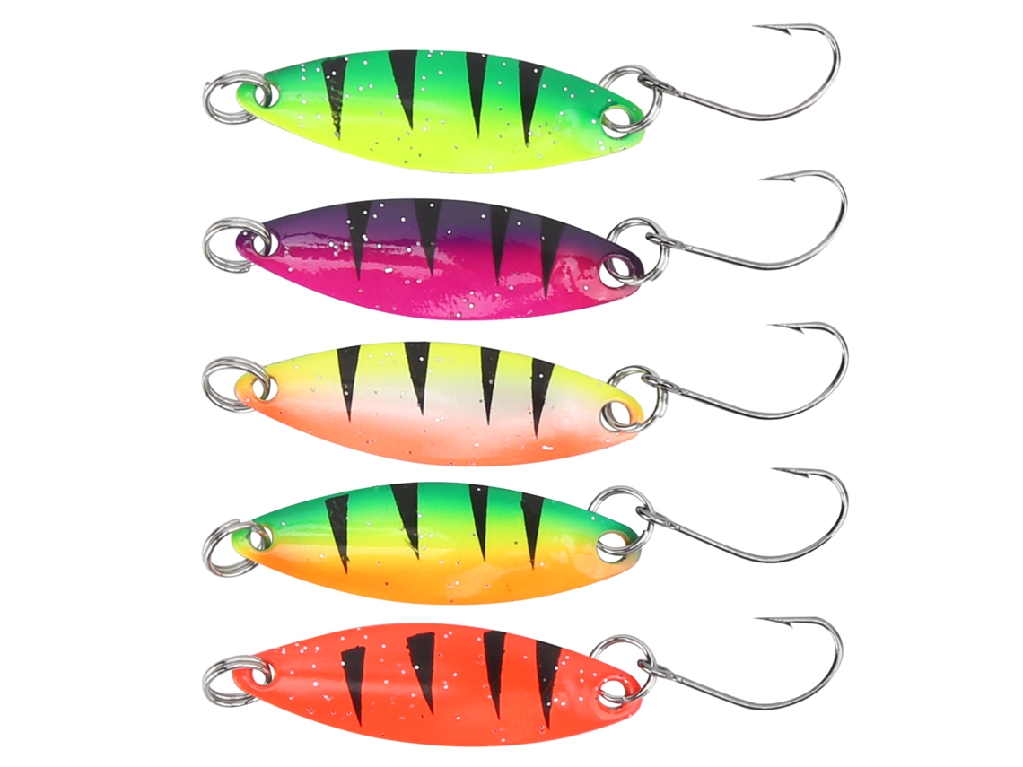 Cebo de Cuchara Metálico Colorido, para Truta e Walleye, com Spinner