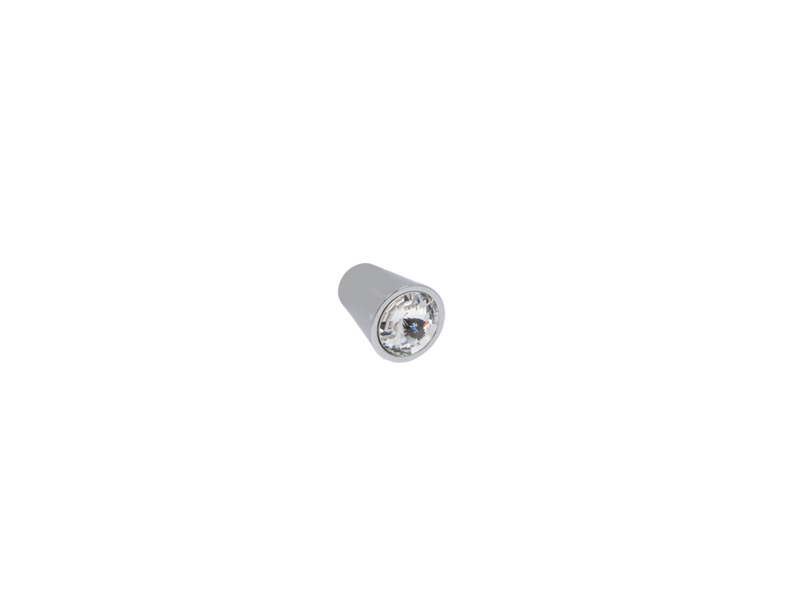 Conjunto de 25 Puxadores para Móveis em Zamac e Cristal com diâmetro 17mm Cromado Polido HARDWAREXCHANGE