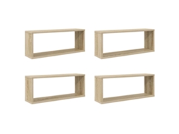Conjunto de Prateleiras de Parede Cubo 4 MAISON EXCLUSIVE Carvalho Sonoma