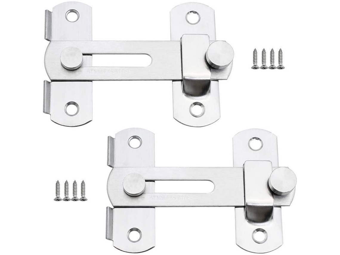 Fechaduras deslizantes em aço inoxidável para portas, janelas, jardins e portões com parafusos de segurança.