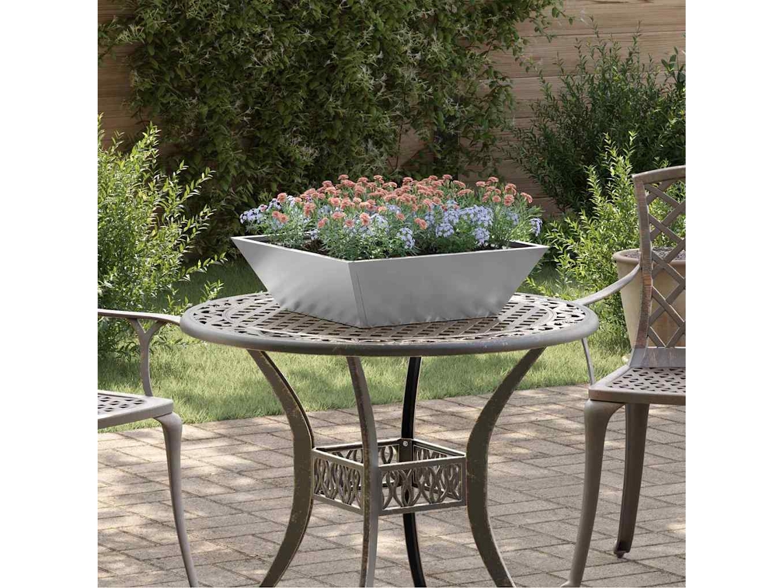 Vidaxl Vaso De Jardim 5 Unid. Prateado 50 X 50 X 15 Cm Aço Galvanizado