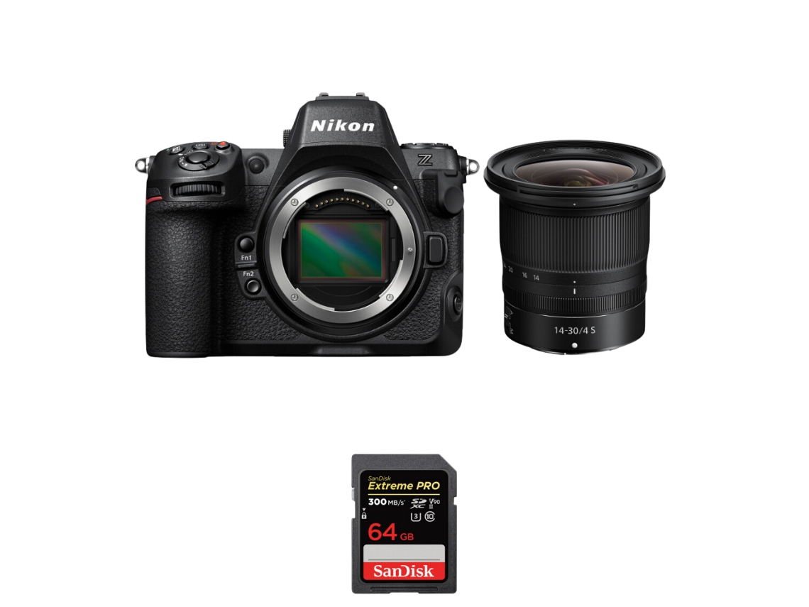 Z8 + Z 14 30mm F/4 S + 1 Sandisk 64gb Uhs ii 300mb/s Máquina Fotográfica Híbrida Full frame + Ebook “20 Dicas para Fotos Que Impressionam” NIKON