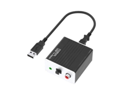 Placa de som conversora USB para áudio com fibra óptica para alto-falante auxiliar de 3,5 mm Brilvibera