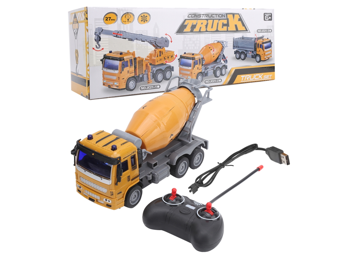 Brinquedo Caminhão Betoneira Controle Remoto 1:24 6ch Veículo Engenharia Abs