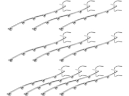 Pacote com 10 Ganchos de Ferro Perfurado para Painéis Perfurados, Utilitários de Alta Resistência, 20 Cm de Comprimento. SFUSHOS