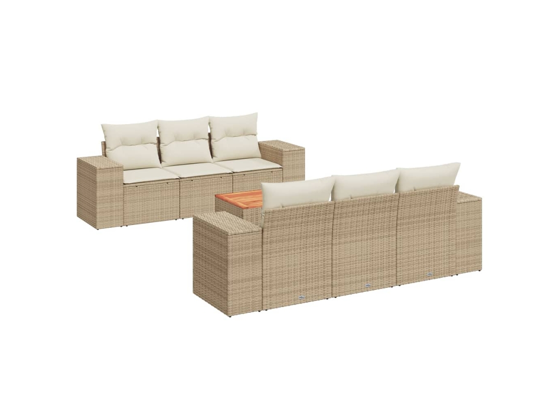 Garden Sofa Set, Garden Sofa Sets Vidaxl Bege Rattan / Vime (n/a)