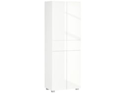 Armário de Cozinha Mdf e Melamina de Madeira Cor Branco de Alto Brilho 60x35x170 cm Homcom