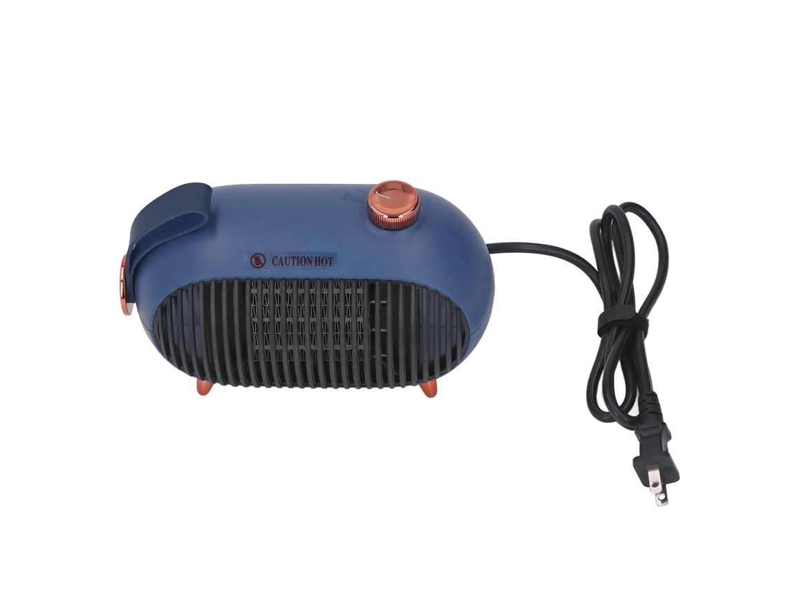 Calentador Espacial Pequeño 900w Ptc Cerámica 3 Niveles Silencioso Para Oficina Azul