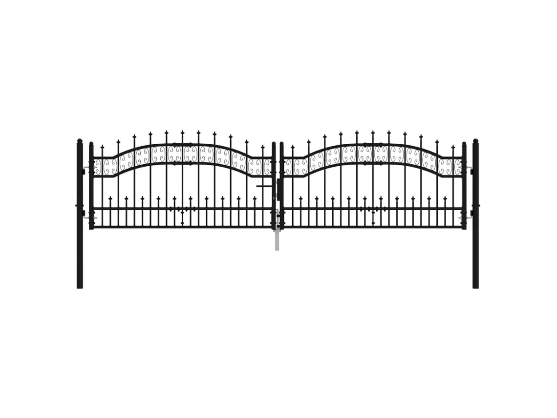 Fence Gate, Fence Gates Vidaxl Preto Aço (302 X 78 Cm)
