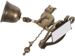Campainha Rústica Exterior Em Formato De Gato, Campainha De Metal Dourado Com Som Claro E Agradável Jardim