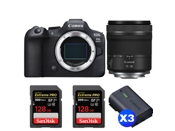 Eos R6 Mark Ii + Rf 15 30mm F/4.5 6.3 Is Stm + 2 Sandisk 128gb Uhs ii 300mb/s + 3 Canon Lp e6nh + Ebook “20 Dicas para Fotos Que Impressionam” CANON