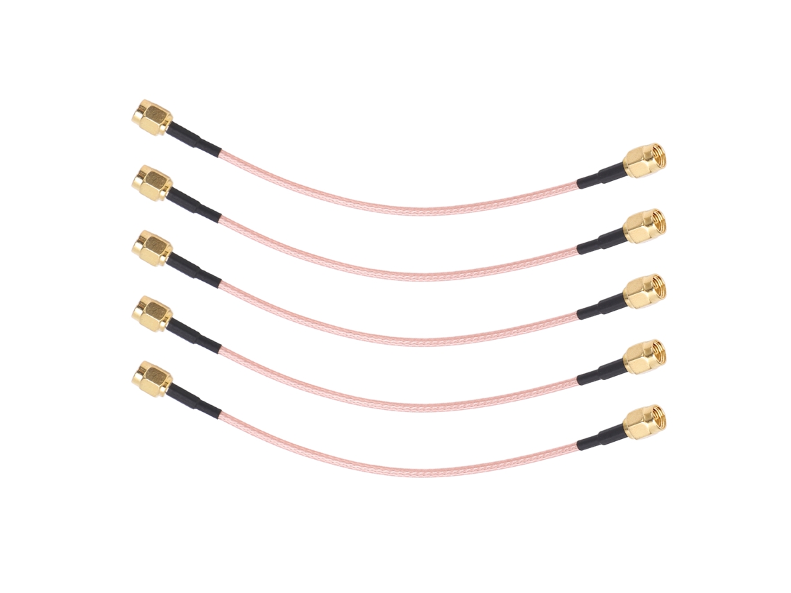Cabo Coaxial Rf Sma-j Para Sma-j 2 Escudos Extensão Áudio 5 Peças